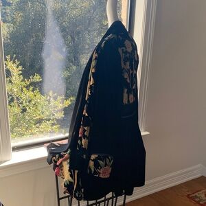Soft Surroundings Black Floral Blazer